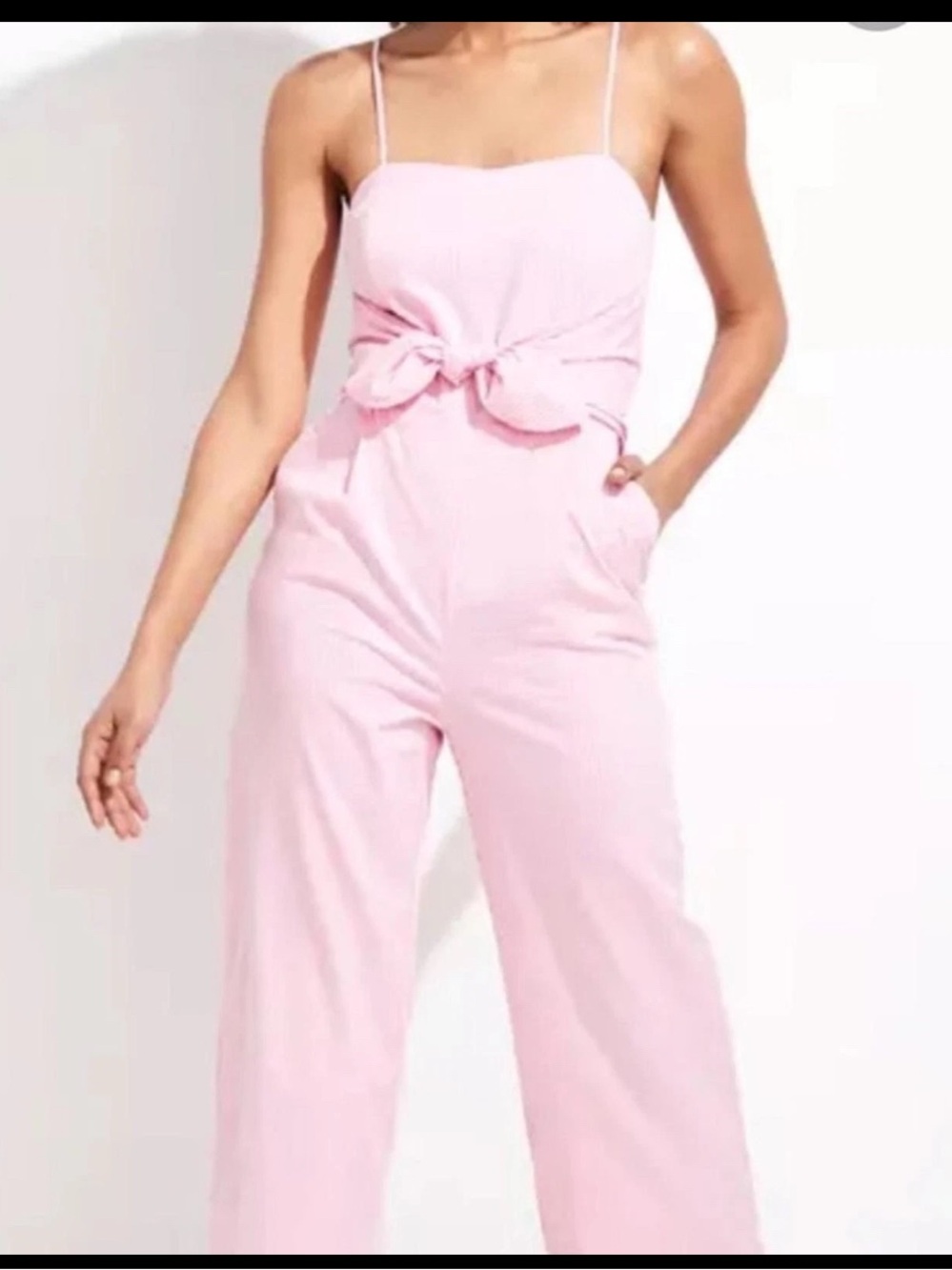 Vineyard Vines Pink Stripe Seersucker Cropped Jumpsuit Sleeveless Size 12